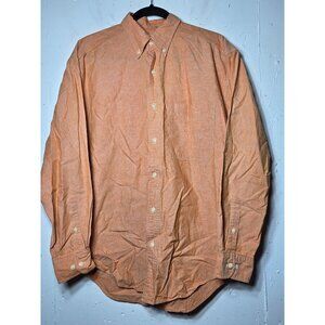 Vintage 90s Banana Republic Mens‎ Orange Long Sleeve Polo Shirt Size Medium Vtg